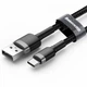 Кабель Baseus Cafule USB 2.0 to Type-C 3A 1M Черный/Серый (CATKLF-BG1) (3591) - изображение 1