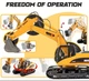 Екскаватор на радіокеруванні Hulna HL1550 1:14 15 функцій Чорно-жовтий (HL1550) - зображення 7