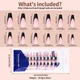 Гелевые типсы для наращивания с французским маникюром MAFANAILS матовые балерина ХL 120 шт с черным френчем (414) - изображение 2