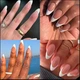 Гелевые типсы для наращивания с французским маникюром Mafanails глянцевые Миндаль М 120 шт бежевые с глубоким белым френчем (417) - изображение 4