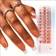 Гелевые типсы для наращивания Soft Gel с французским маникюром глянцевые квадрат L 150 шт бежевые с белым френчем (122) - изображение 2