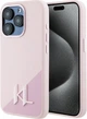 Etui plecki Karl Lagerfeld Silicone Shadow Metal Initial MagSafe do Apple iPhone 15 Pro Pink (3666339253080) - obraz 1