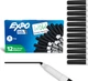 Набор маркеров EXPO Dry Erase, Чёрные, тонкий наконечник, 12 шт — для белых досок, офиса и учёбы (071641860018) - изображение 1