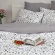 Постельное белье ТЕП Melluna Silk Garden двуспальное наволочки 50х70/70х70 см Белый с серым (28080180215) - изображение 4