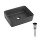 Раковина накладная Qtap Tern 480x370x135 мм, Anthracite, прямоугольная, с донным клапаном QT17116069AN - изображение 1