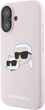 Etui Karl Lagerfeld Silicone Double Heads Print MagSafe do Apple iPhone 16 Pink (KLHMP16SSKCHPPLP) - obraz 3