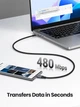 Кабель зарядний UGREEN 60W PD USB C to USB C Data Transmission Cable 0.5 м Black (US563) - зображення 5