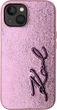 Etui plecki Karl Lagerfeld Wrinkled Metal Signature do Apple iPhone 15 Pro Max Pink (3666339255619) - obraz 3