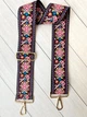Широкий плечевой ремень для сумки Черный с розовым - изображение 1