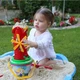 Песочный набор ТехноК-6 с мельницей ведерко лопатка грабельки сито 2 формочки красный 0113 - изображение 5