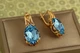 Серьги Xuping Jewelry Гранд с голубым камнем 3,1 см золотистые - изображение 2