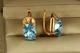 Серьги Xuping Jewelry Гранд с голубым камнем 1,9 см золотистые - изображение 2