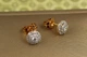 Серьги гвоздики Xuping Jewelry Гиза с родием 8 мм золотистые - изображение 2