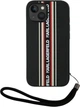 Etui plecki Karl Lagerfeld Saffiano Athleisure Stripes Cord do Apple iPhone 15 Black/Red (3666339254605) - obraz 1