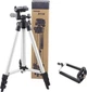 Штатив для камеры и телефона 35-102 см 3D 3110 Tripod нагрузкой до 1.2 кг, 4 секции с чехлом для переноски, алюминиевый - изображение 1