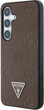 Панель Guess Grained Hot Stamp Peony Pattern Triangle Logo MagSafe для Samsung Galaxy S25 Brown (3666339449247) - зображення 2