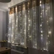 Гірлянда штора з гачками LED світлодіодна 2,9x2 м, новорічна декоративна гірлянда з USB живленням та пультом ДК для дому, вікон, інтер’єру та святкового оформлення, тепле жовте світло, LP-39 - зображення 13