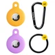 Чохол брелок для Apple AirTag з карабіном Silicone Purple, Yellow Kayfovo PY2 Комплект з 2 шт - зображення 1