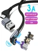 Магнитный кабель для быстрой зарядки USB-C/A телефона и планшет 100W 3A для Micro USB Type C Lightning IOS Android 1м Kayfovo-CA-69 - изображение 1