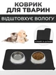 Коврик под миску нескользящий силиконовый с приподнятыми краями коврик-подставка водонепроницаемый чёрный Kayfovo DK-BL1 - изображение 1