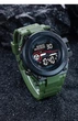 Yikaze Army Style Digital — спортивний чоловічий годинник WR30, водозахищений, з таймером та підсвіткою (зелений) - изображение 3