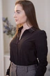 Жіноча чорна сорочка з манжетою на ґудзиках LadyLike 46 Чорний (ll2029710090345) - изображение 2