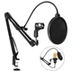 Стойка пантограф для микрофона штатив на стол настольная подставка с поп-фильтром держатель кронштейн настольную стойку для микрофонов на пантографе гибкая для стрима - изображение 1