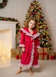 Детский халат для девочки Family Tradition велюровая махра с вышивкой и кружевом 92 см красный Аленький цветочек - изображение 2