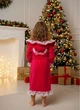 Детский халат для девочки Family Tradition велюровая махра с вышивкой и кружевом 92 см красный Аленький цветочек - изображение 3