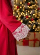 Детский халат для девочки Family Tradition велюровая махра с вышивкой и кружевом 92 см красный Аленький цветочек - изображение 4
