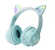 Беспроводные наушники Onvex BT612I с кошачьими ушками, RGB-подсветкой, Bluetooth 5.3, FM-радио, MicroSD, AUX, складные Turquoise - изображение 1