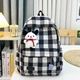 Стильный рюкзак в клетку Vintage Plaid 1360 Black-white - изображение 1
