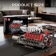 Конструктор двигун V12 Naturally Aspirated Engine Ferrari Mould King моторозований дитячий мотор, 1366 деталей 10210 - зображення 2