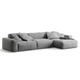 Большой мягкий модульный угловой диван в стиле лофт MeBelle MODE-CORNER 230x140 в гостиную, светло-серый шенилл - изображение 1