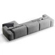 Большой мягкий модульный угловой диван в стиле лофт MeBelle MODE-CORNER 230x140 в гостиную, светло-серый шенилл - изображение 3