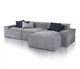 Модульный секционный диван угловой MeBelle BELLA SOFA 2,6 х 1,5 м дизайнерский в гостиную, серый велюр рогожка - изображение 1