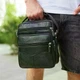 Барсетка мужская из натуральной кожи 26х20.5х8 / мессенджер через плечо с ручкой, черный - изображение 5