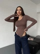 Жіночий однотонний боді Uaclothes 42-44 Капучино (like36197-166201349) - изображение 1