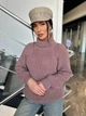 Женский однотонный свитер с горловиной пудрового цвета 36211 One Size - изображение 5