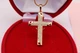 Крестик Xuping Jewelry Ровные края с фианитами 3 см золотистый - изображение 2