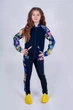 Лосины трикотажные для девочки, SmileTime Flora с цветочный принтом синие, размер 146 - изображение 3