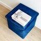 Пуф для зберігання велюровий складаний MBM HOME TH-05 BLUE синій - зображення 2