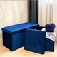 Пуф для зберігання велюровий складаний MBM HOME TH-05 BLUE синій - зображення 5