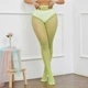 Сексуальні колготки-сітка з мерехтливими стразами Sexy OneSize салатовий (1-145) - изображение 2