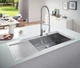 Мийка кухонна Grohe EX Sink K1000 (31582SD0), врізна, прямокутна, нержавійка, матова, 1 чаша - изображение 4