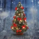 Новогодняя декоративная елка GALA DECOR с лед подсветкой из шишек и бантов 50-55 см Е5007 - изображение 3