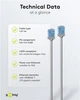 Патч-корд Goobay RJ45 UTP6a 5.0m patch Slim Ultra Flexi PoE+ Cu сірий(75.07.4225) - изображение 7