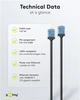 Патч-корд Goobay RJ45 UTP6a 7.5m patch Slim Ultra Flexi PoE+ Cu чорний(75.07.4240) - зображення 8