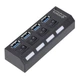 USB 3.0 Hub на 4 порти з вимикачами для кожного та світловою індикацією Grand 1TB до 5 Гбіт/с - зображення 3