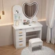 Стол для макияжа с LED зеркалом в виде сердца и пуфиком Beauty Heart-MD89 Белый - изображение 5